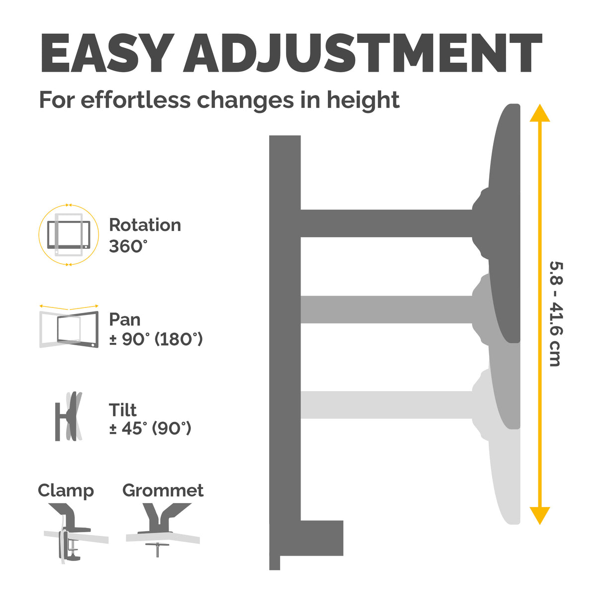Fellowes Reflex Dual Monitor Arm - Dual Monitor Mount for 8KG 27 Inch Screens - Adjustable Monitor Desk Mount - Tilt 45° Pan 180° Rotation 360°, VESA 75 x 75/100 x 100 - Black - 8502601
