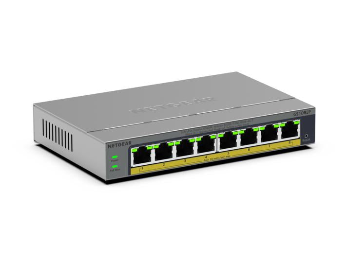 NETGEAR GS108EP Managed L2/L3 Gigabit Ethernet (10/100/1000) Grey - GS108EP-100NAS