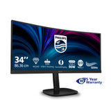 Philips 3000 series 34B2U3600C/27 computer monitor 86.4 cm (34") 3440 x 1440 pixels Wide Quad HD LCD Black - 34B2U3600C