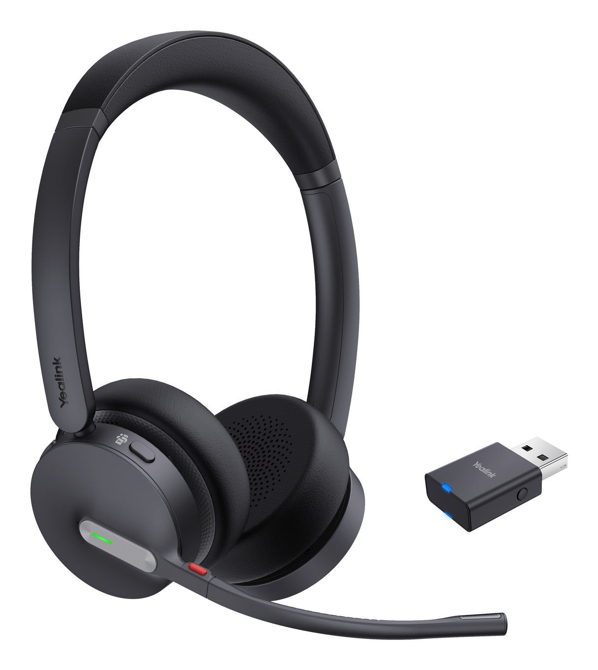 Yealink WH64 Hybrid Dual Teams Headset Wireless Head-band Office/Call center Micro-USB Bluetooth Black - 1208685