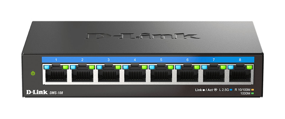 D-Link 8-Port 2.5G Multi-Gigabit Desktop Switch - DMS-108 D-LINK