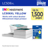 Brother High Yield Yellow Ink Cartridge (1,500 Yield) - LC506XLYS
