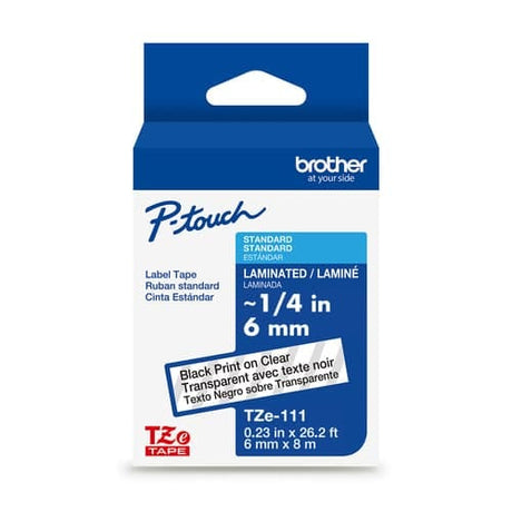 BROTHER Paper/Labels/Transparencies/Pl Brother TZe-111G label-making tape Transparent - TZE111G