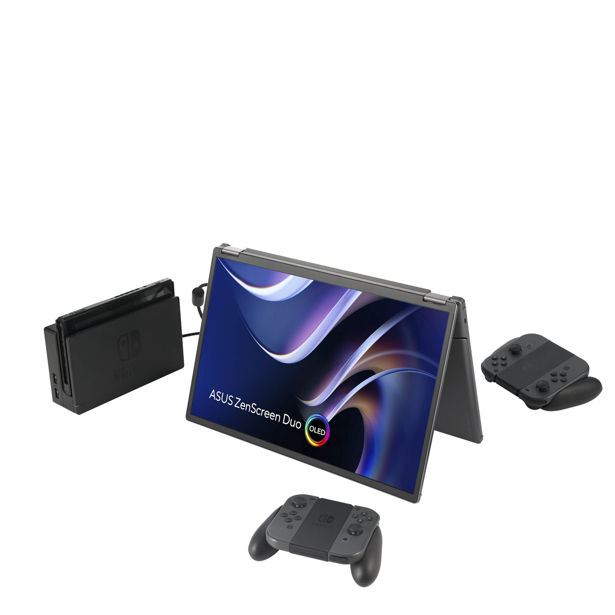 ASUS ZenScreen Duo OLED MQ149CD computer monitor 35.6 cm (14") 1920 x 1200 pixels WUXGA Silver - MQ149CD ASUS