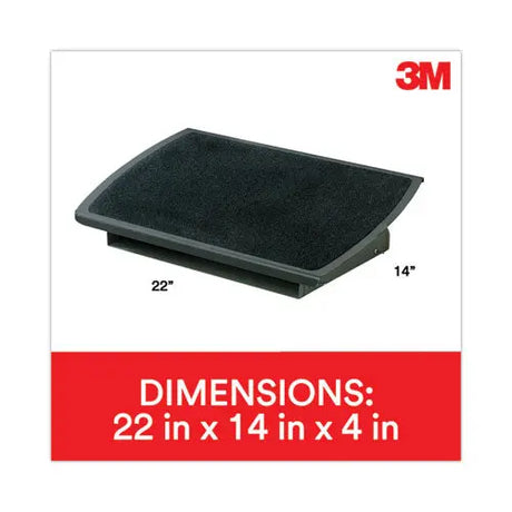 3M 3M Adjustable Steel Footrest, Nonslip Surface, 22w x 14d x 4 to 4.75h, Black/Charcoal - FR530CB