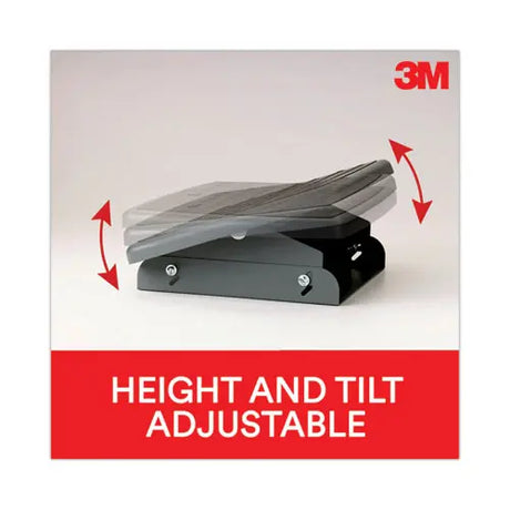 3M 3M Adjustable Steel Footrest, Nonslip Surface, 22w x 14d x 4 to 4.75h, Black/Charcoal - FR530CB