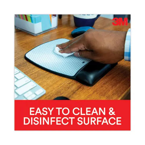 3M 3M Antimicrobial Gel Compact Mouse Pad with Wrist Rest, 8.6 x 6.75, Black - MW309LE