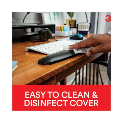 3M 3M Antimicrobial Gel Keyboard Wrist Rest Platform, 19.6 x 10.6, Black/Gray - WR420LE