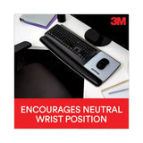 3M 3M Antimicrobial Gel Mouse Pad/Keyboard Wrist Rest Platform, 25.5 x 10.6, Black/Silver - WR422LE