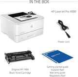 HP LaserJet Pro 4001n Printer, Black and white, Printer for Small medium business, Print, Print from phone or tablet; Two-sided printing 2Z599FR#BGJ