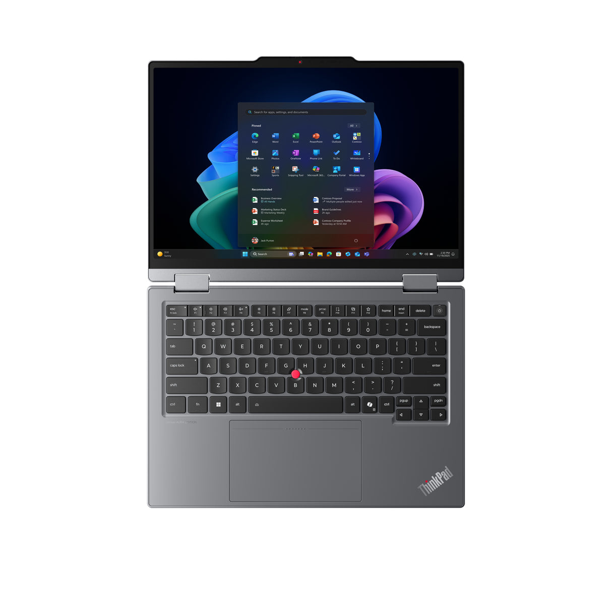 Lenovo ThinkPad X1 2-in-1 Gen 11 Aura Edition Copilot+ PC Intel Core Ultra 7 365 Hybrid (2-in-1) 35.6 cm (14") Touchscreen WUXGA 32 GB LPDDR5x-SDRAM 512 GB SSD Wi-Fi 7 (802.11be) Windows 11 Pro Englis - 21V9001BUS