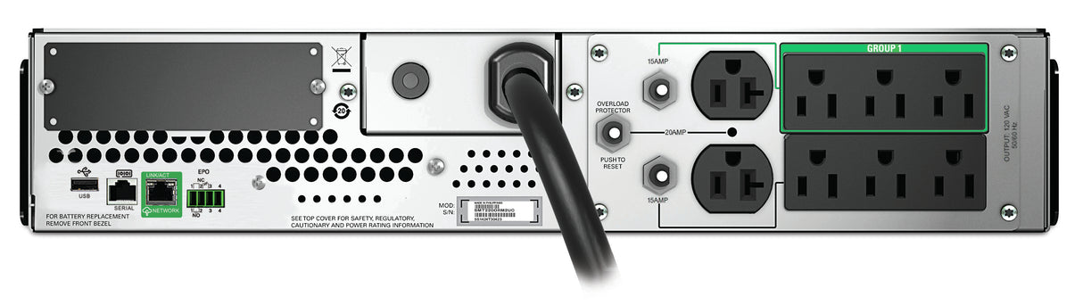 APC SMT2200RM2UC uninterruptible power supply (UPS) Line-Interactive 2.2 kVA 1980 W 8 AC outlet(s) - SMT2200RM2UC APC