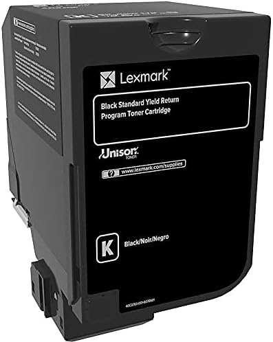 Lexmark Black Toner Cartridge Return Program Yield 7,000 Pages - 74C0SKG