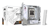GIGABYTE X870I AORUS PRO ICE Motherboard - Supports AMD Ryzen 9000 Series CPUs, 8+2+1 phases VRM, up to 8400MHz DDR5 (OC), 1xPCIe 5.0 M.2 + 1xPCIe 4.0 M.2, WI-FI 7, 2,5GbE LAN, USB 4 - X870I AORUS PRO ICE