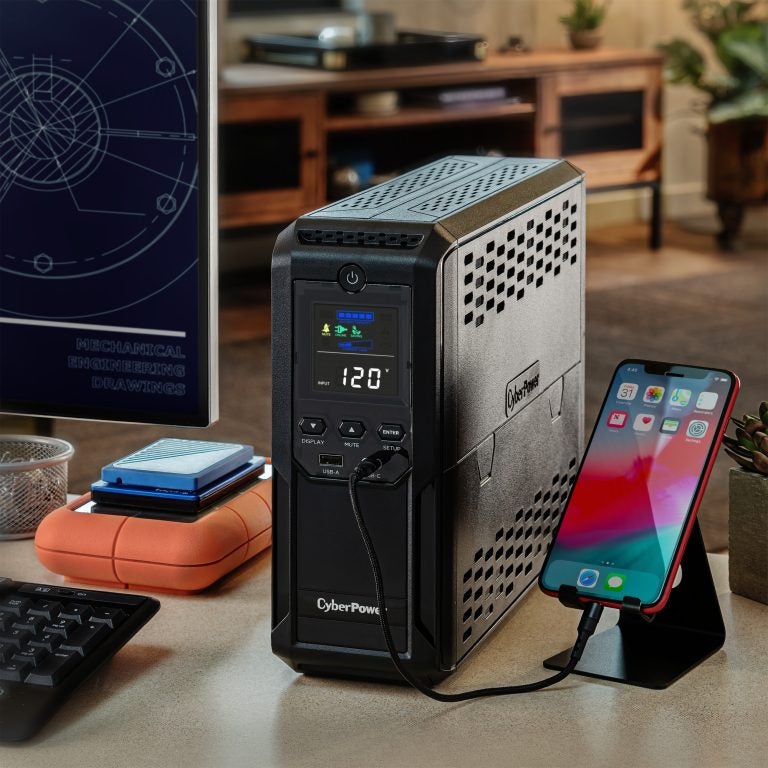 CyberPower LCD BRG1500AVRLCD2 uninterruptible power supply (UPS) Line-Interactive 1.5 kVA 900 W 12 AC outlet(s) - BRG1500AVRLCD2