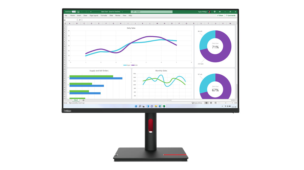 Lenovo ThinkVision T32h-30 LED display 80 cm (31.5") 2560 x 1440 pixels Quad HD Black - 63D3ZAR1US