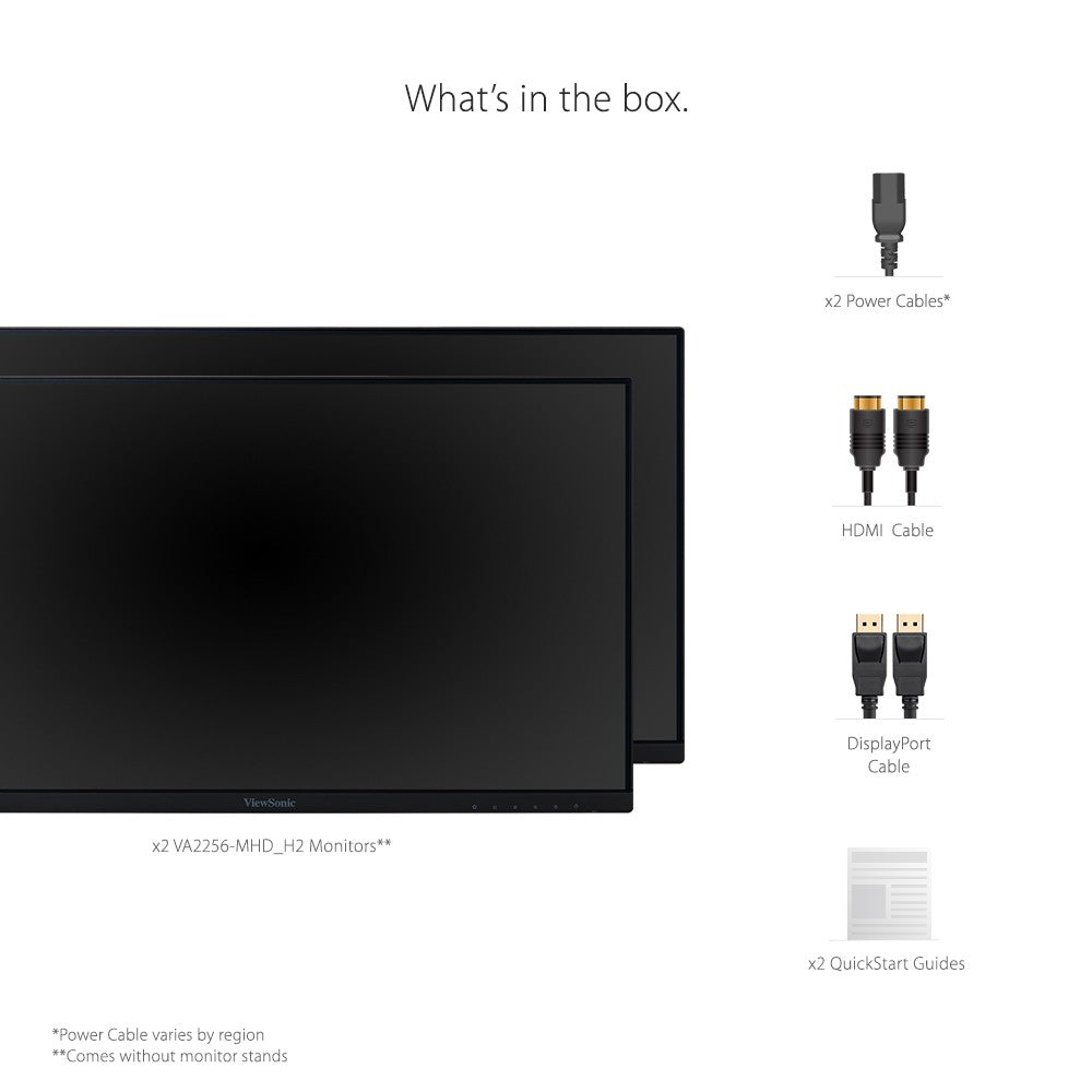 Viewsonic VA VA2256-mhd_H2 computer monitor 55.9 cm (22") 1920 x 1080 pixels Full HD LED Black - VA2256-MHD_H2