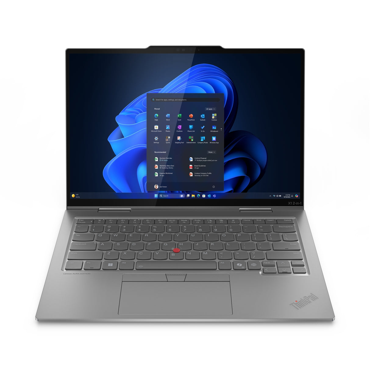 Lenovo ThinkPad X1 2-in-1 Gen 10 Aura Edition Copilot+ PC Intel Core Ultra 7 268V Hybrid (2-in-1) 35.6 cm (14") Touchscreen WUXGA 32 GB LPDDR5x-SDRAM 512 GB SSD Wi-Fi 7 (802.11be) Windows 11 Pro Engli - 21NU0036US