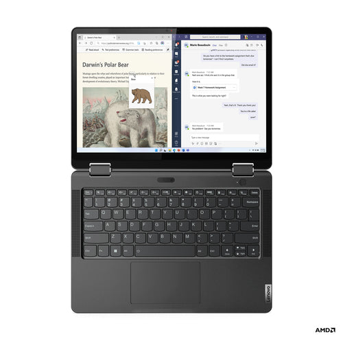 Lenovo 13w Yoga Hybrid (2-in-1) 33.8 cm (13.3") Touchscreen WUXGA AMD Ryzen™ 5 7530U 8 GB DDR4-SDRAM 256 GB SSD Wi-Fi 6 (802.11ax) Windows 11 Pro Black - 82YR0009US
