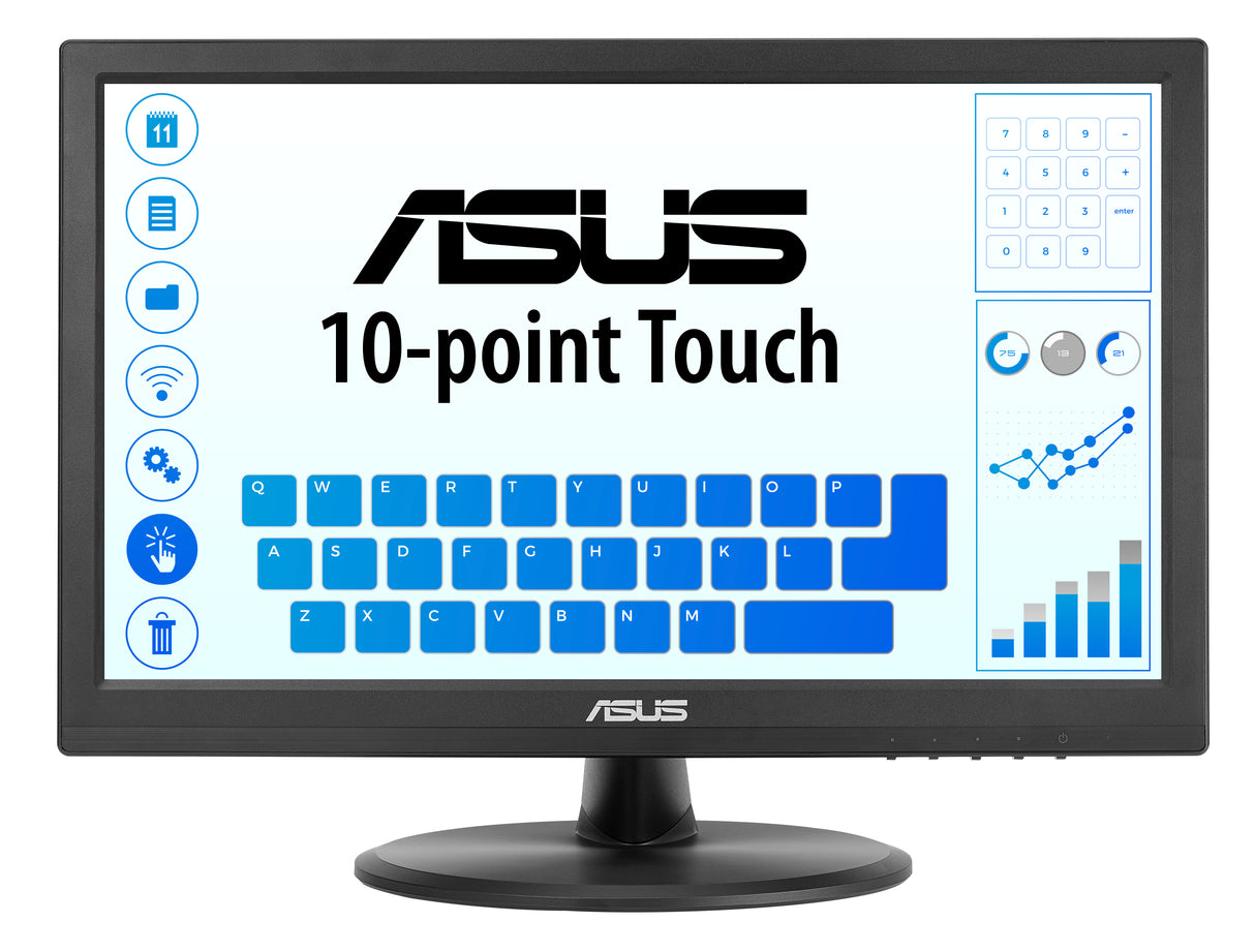ASUS Touch VT169HE computer monitor 39.6 cm (15.6") 1920 x 1080 pixels Full HD LED Touchscreen Tabletop Black - VT169HE ASUS