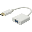 4XEM 4XEM 10in DisplayPort To VGA M/F Adapter Cable - White - DisplayPort/VGA for Video Device, Monitor, Projector - 10in - 1 x DisplayPort Male Digital Audio/Video - 1 x HD-15 Female VGA - White - 4XDPMVGAFA10W