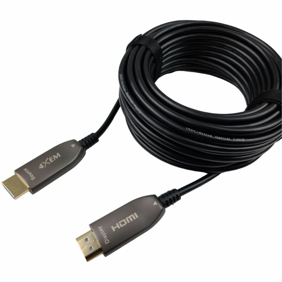 4XEM 4XEM 15M 50FT Active Optical Fiber 2.1 HDMI - 49.21 ft Fiber Optic A/V Cable for Audio/Video Device, Notebook, Projector, Xbox, HDTV, Blu-ray Player, DVD Player, Digital Video Recorder, Gaming Console...  - 4XFIBERHDMI15M8K