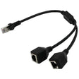4XEM 4XEM 2-to-1 RJ45 Splitter Cable Adapter - F/M- CAT5E - Network (RJ-45) - PVC - 4XCAT5ESPLITTER