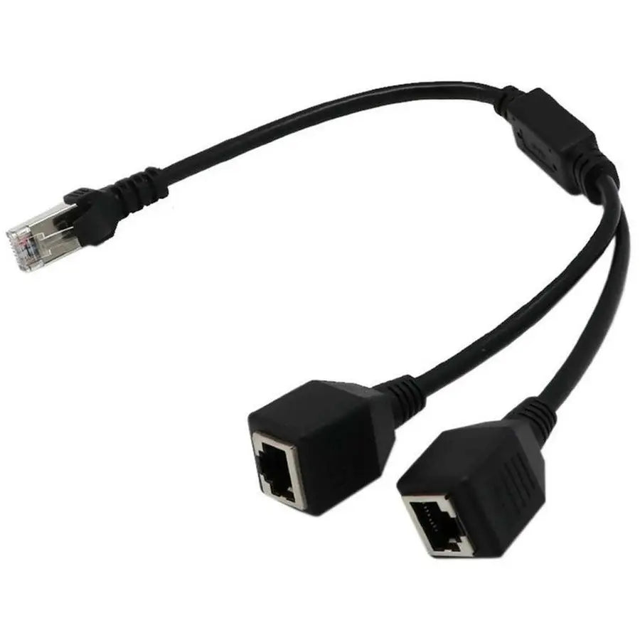 4XEM 4XEM 2-to-1 RJ45 Splitter Cable Adapter - F/M- CAT5E - Network (RJ-45) - PVC - 4XCAT5ESPLITTER