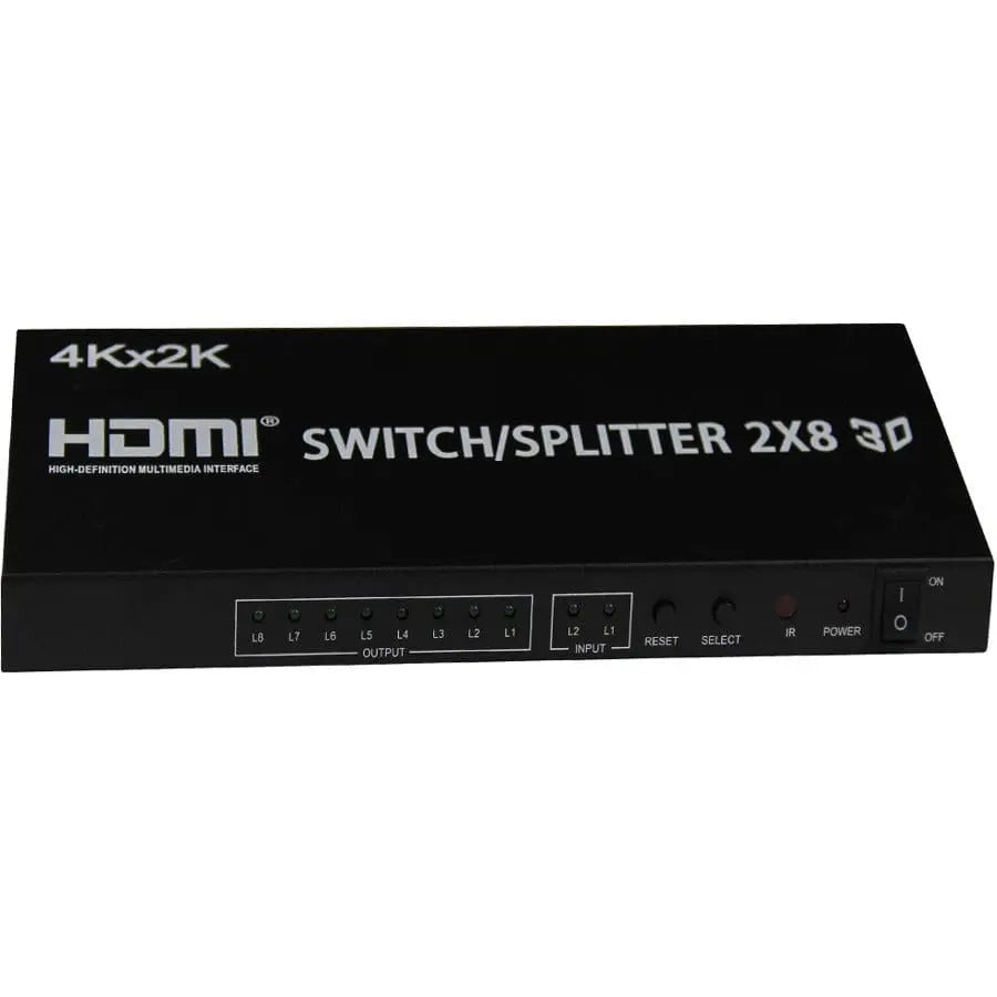 4XEM 4XEM 2x8 Port HDMI video switcher/splitter - 4XEM 2x8 Port high speed HDMI video switcher/splitter fully supporting 1080p, 3D for Blu-Ray, gaming consoles and all other HDMI compatible devices - 4XHDMI2X84K