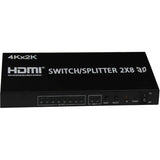 4XEM 4XEM 2x8 Port HDMI video switcher/splitter - 4XEM 2x8 Port high speed HDMI video switcher/splitter fully supporting 1080p, 3D for Blu-Ray, gaming consoles and all other HDMI compatible devices - 4XHDMI2X84K