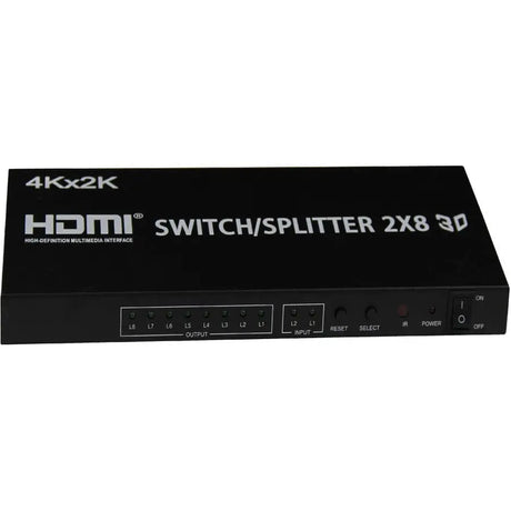 4XEM 4XEM 2x8 Port HDMI video switcher/splitter - 4XEM 2x8 Port high speed HDMI video switcher/splitter fully supporting 1080p, 3D for Blu-Ray, gaming consoles and all other HDMI compatible devices - 4XHDMI2X84K