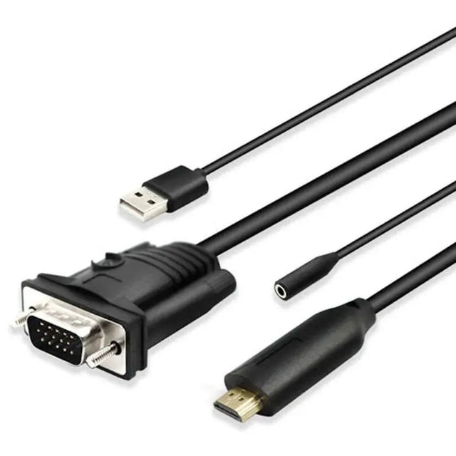 4XEM 4XEM 3ft HDMI to VGA Adapter with 3.5mm Audio Jack and USB Power - 3 ft HDMI/USB/VGA/mini-phone Video Cable for Video Device, Monitor, Home Theater System, TV - First End: 1 x HDMI Digital Audio/Video...  - 4XVGAHDMIUAP3
