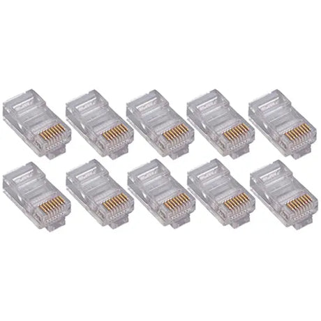 4XEM 4XEM 50 Pack Cat5E RJ45 Modular Ethernet Plugs for Stranded or Solid CAT5E Cable - 50 Pack Modular RJ45 Ethernet ends for Cat5E stranded or solid CAT5E cable - 1 x RJ-45 Male - Gold-plated Contacts - 4X50PKC5E
