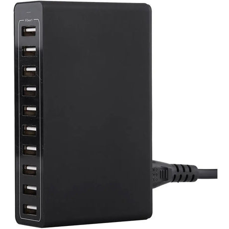 4XEM 4XEM 50W 10-Port USB Home Charger - 1 Pack - 50 W - 120 V AC, 230 V AC Input - 5 V DC/2.40 A Output - Black - 4XPOWER10USB