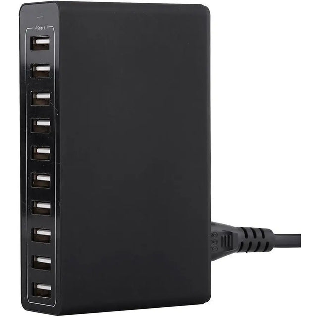 4XEM 4XEM 50W 10-Port USB Home Charger - 1 Pack - 50 W - 120 V AC, 230 V AC Input - 5 V DC/2.40 A Output - Black - 4XPOWER10USB