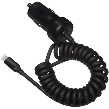 4XEM 4XEM 8 Pin Lightning Car Charger (Black) for iPod/iPhone/iPad - 1 Pack - 10 W - 12 V DC Input - 5 V DC/2.10 A Output - Black - 4X8PINCHRGBK