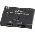 4XEM 4XEM 8K DisplayPort Bi-Directional Switch - 1 Pack - 3 x DisplayPort 1.4 Digital Audio/Video - Female - 1 x Micro USB - Female - 7680 x 4320 Supported - Black