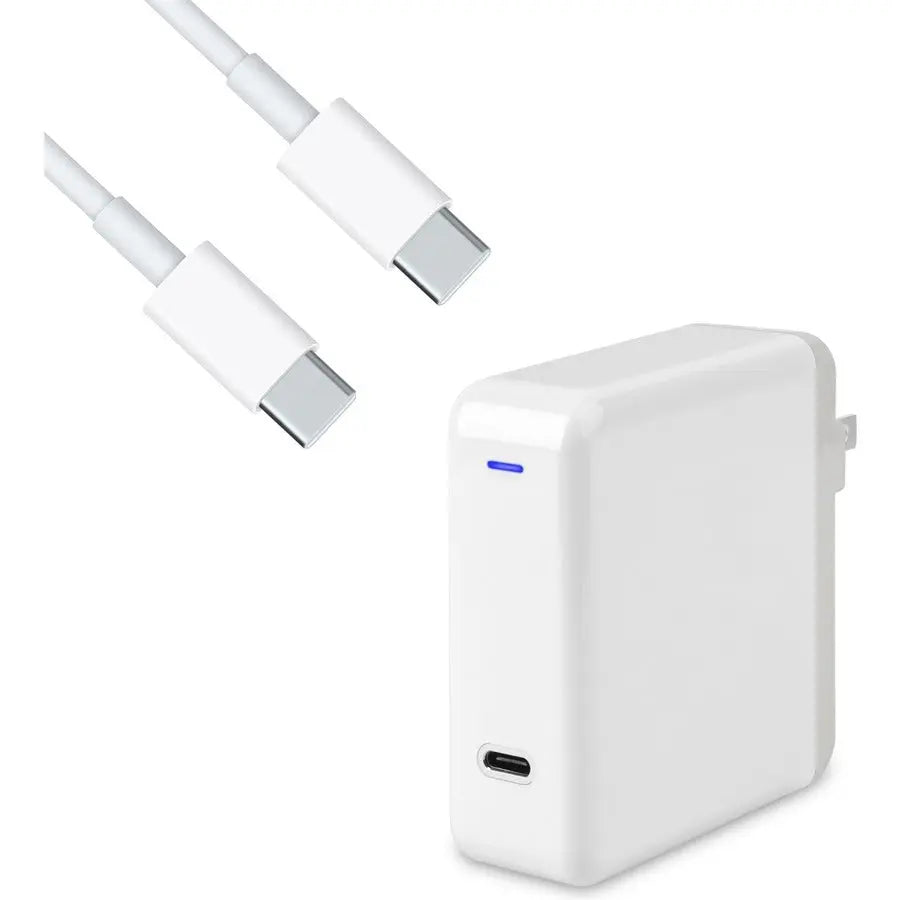 4XEM 4XEM Charging Kit Compatible for MacBook Pro - White 96W USB-C Wall-mounted charger with 6FT/2M USB-C to USB-C Cable M/M USB 3.1 Gen 2 10Gbps - 4XMBOOKPROKIT96