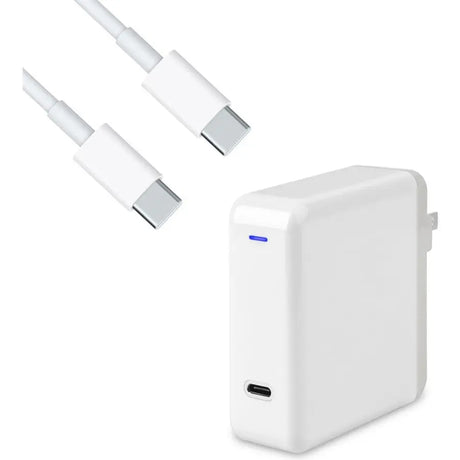 4XEM 4XEM Charging Kit Compatible for MacBook Pro - White 96W USB-C Wall-mounted charger with 6FT/2M USB-C to USB-C Cable M/M USB 3.1 Gen 2 10Gbps - 4XMBOOKPROKIT96