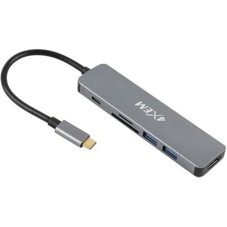 4XEM 4XEM Docking Station - for Notebook - Memory Card Reader - SD, microSD, MultiMediaCard (MMC) - 100 W - USB 3.1 (Gen 1) Type C - 1 Displays Supported - 4K - 3840 x 2160 - 2 x USB 3.0 - 2 x USB Type-A P - 4XHB03