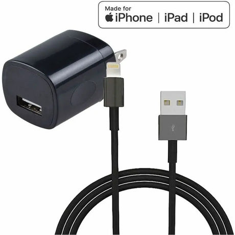 4XEM 4XEM iPhone 3ft Charger Combo (Black) - Black - 4XAPPLKIT3BK