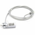 4XEM 4XEM Laptop Combination Lock- 6FT - Resettable - 4-digit - Silver - Vinyl Coated Steel, Steel - 6 ft - For Notebook - 4XLAPLOCK6