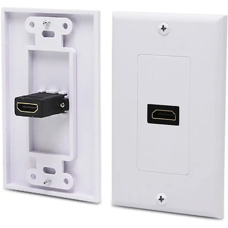 4XEM 4XEM Single Outlet Female High Speed HDMI Wall Plate with 3D support - White 1Port Single outlet femaleHDMI Wall Plate To Mount To A Single Gang Box - 4XWALLHDMI1