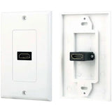 4XEM 4XEM Single Outlet Female High Speed HDMI Wall Plate with 3D support - White 1Port Single outlet femaleHDMI Wall Plate To Mount To A Single Gang Box - 4XWALLHDMI1