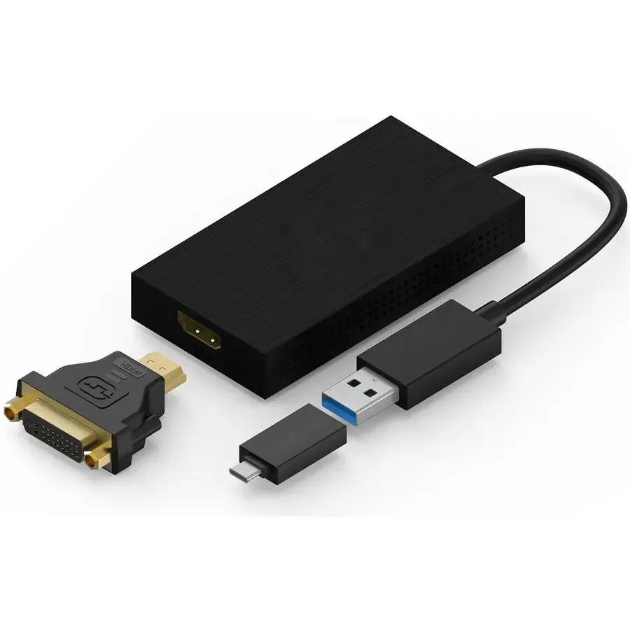 4XEM 4XEM USB 3.0 to HDMI 4K Display Adapter - 1 x Type A USB 3.0 Powered USB Male - 1 x HDMI HDMI 1.4 Digital Audio/Video Female - 3840 x 2160 Supported - Black