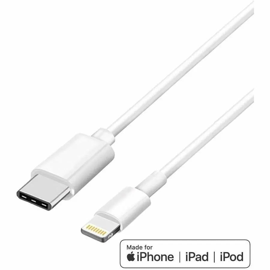 4XEM 4XEM USB 3.1 Type-C to 8-Pin Lightning Cable - 3FT - 3 ft Lightning/USB-C Data Transfer Cable for iPhone, iPod, iPad - First End: 1 x USB 3.1 Type C - Male - Second End: 1 x 8-pin Lightning - Male - 480 Mbit/s - White - 1