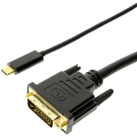 4XEM 4XEM USB-C to DVI Cable 6ft-Black - 6 ft DVI/USB Video Cable for Video Device, Monitor, Projector, HDTV, Notebook, MacBook Pro, Computer, Phone, iPad Pro - First End: 1 x USB Type C - Male - Second En...  - 4XUSBCDVI6B