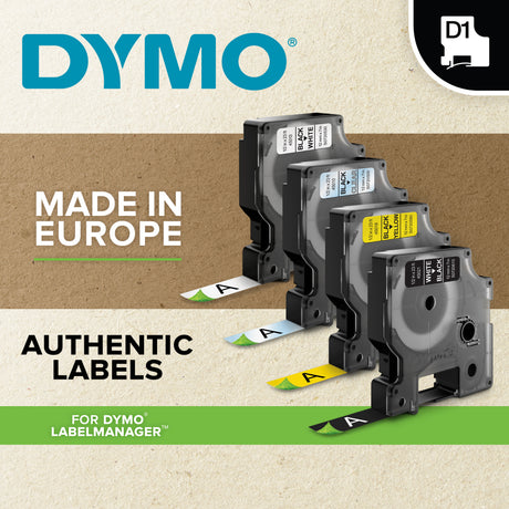 DYMO Authentic D1 Labels | Black Print on White Tape | 6 mm x 7 m | Self-Adhesive Labels for LabelManager Label Makers | Made in Europe - S0720780 - eCommerce Business Prime