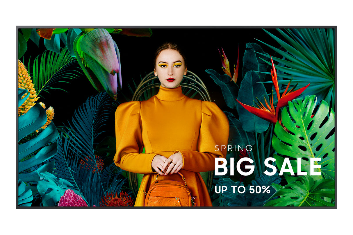 Samsung QB43C Digital signage flat panel 109.2 cm (43") LCD Wi-Fi 350 cd/m² 4K Ultra HD Black Built-in processor Tizen 7.0 16/7 - QB43C