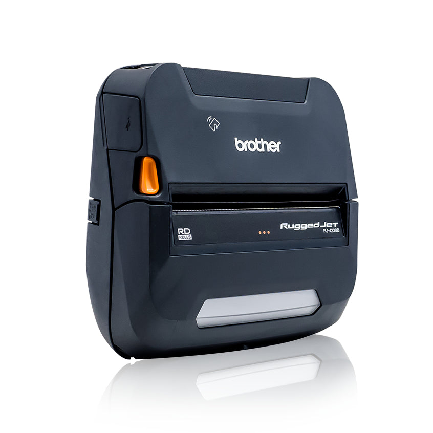 Brother RuggedJet RJ4230BL: Mobile 4" DT Printer w/USB, Bluetooth/MFi, NFC Pairing - RJ4230BL